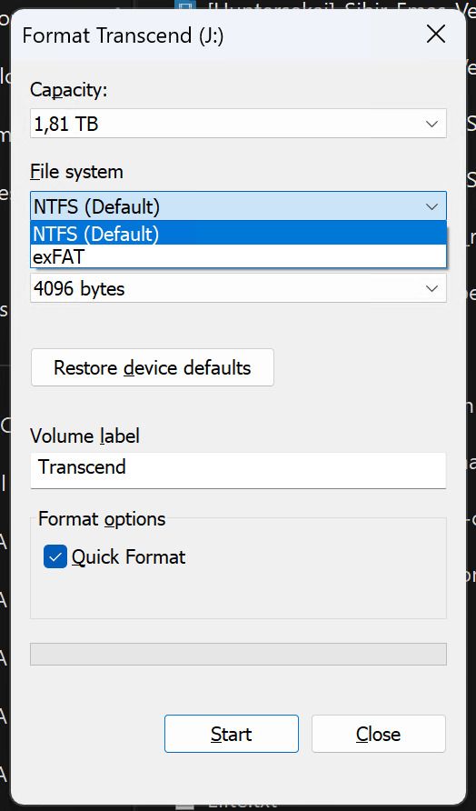 Perbedaan format Partisi NTFS dan exFAT