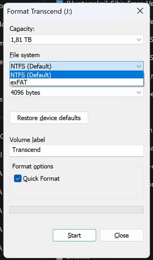Perbedaan format Partisi NTFS dan exFAT